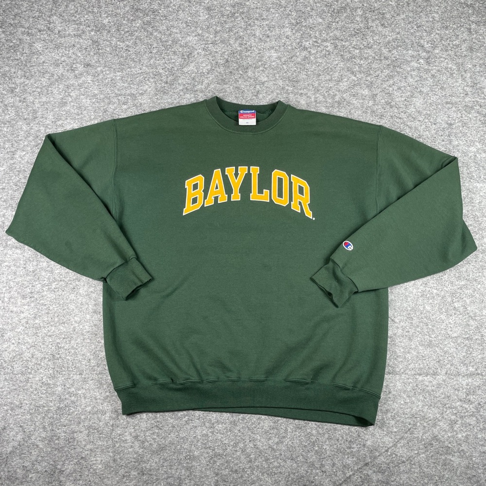 Vintage Baylor Bears Sweatshirt Mens XL Green Champion Pullover Crewneck 90s